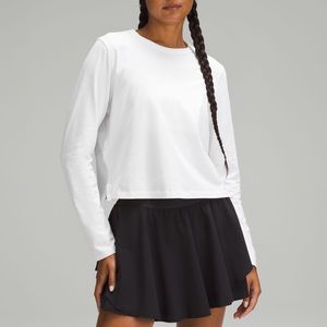 Lululemon White Cotton-Blend Long Sleeve